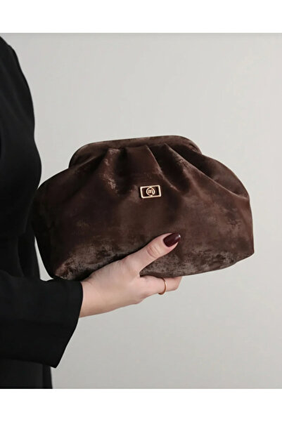 themoiss Gizli Burslu Süet Ekstra Askılı Kadın Clutch El Kol Omuz Çantası
