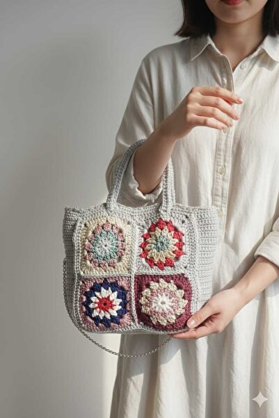 GÇA Moda Handmade Motif Detailed Women's Hand and Shoulder Bag