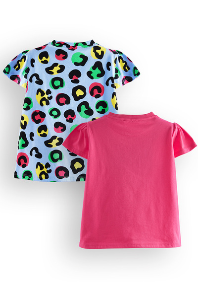 Denokids Κοριτσίστικο μπλουζάκι Black Leopard 2 Pack