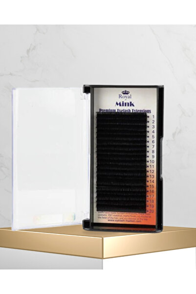 Royal Premium Mink Eyelash Extensions – Individual, D Curl, Thickness 0.15 mm, Length 10 mm