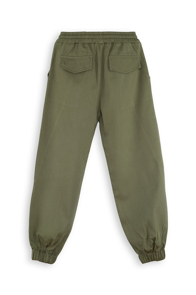 Denokids Boy's Stitched Khaki Gabardine Trousers