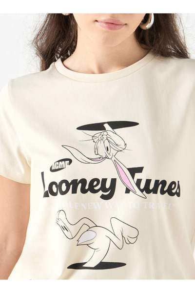 SP Characters Looney Tunes Print T-shirt with Crew Neck and Short Sleeves