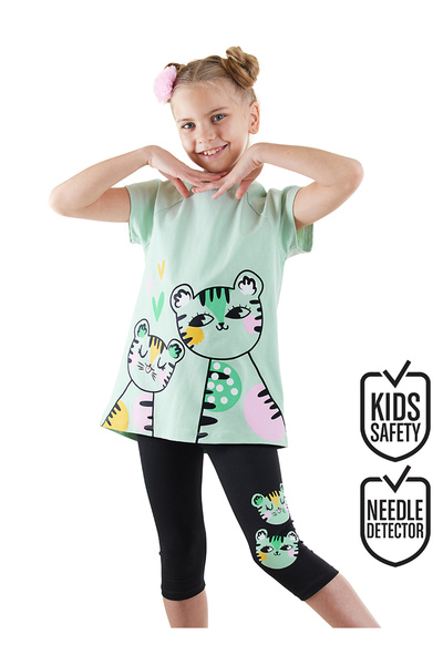 Denokids Polka Dot Tiger Girl's T-Shirt Tights Set