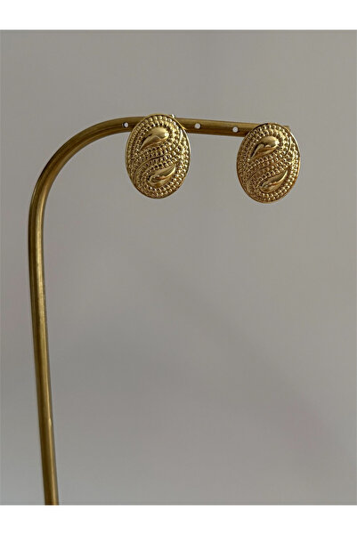 FIERA JEWELRY Vintage Gold Renk Altın Kaplama Gold Çelik Küpe