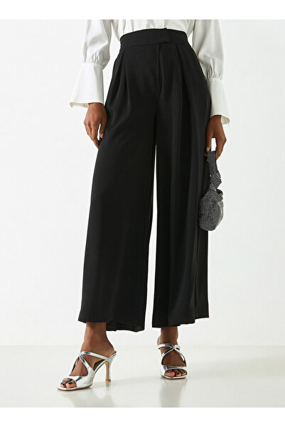 Smart Wide Leg Trousers with Flexi Waist and Pockets