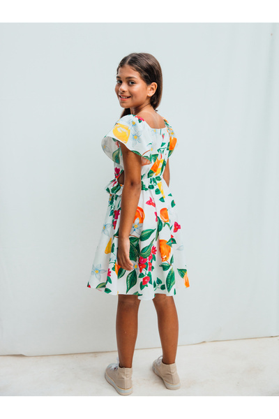 SheShe Limon Desenli Kız Çocuk Elbise