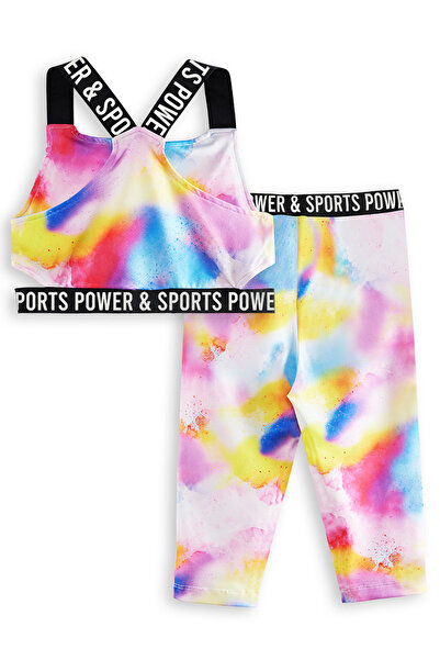 Denokids Batik Girl's Crop Top Sports Leggings Set