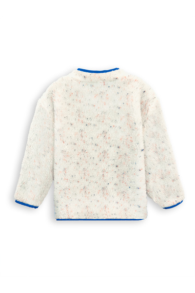 Denokids Λευκό Unisex βελούδινο παλτό για κορίτσια και αγόρια