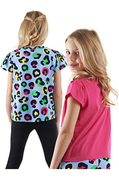 Denokids Κοριτσίστικο μπλουζάκι Black Leopard 2 Pack