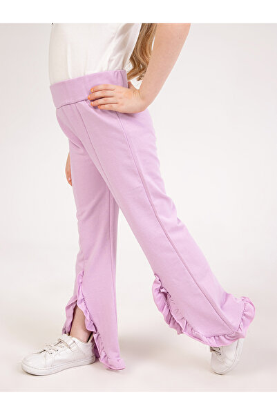 Denokids Girls' Ruffled Lilac Sweatpants