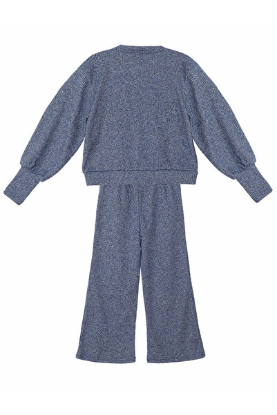 MSHB&G Shiny Sequined Cat Patterned Girl's Knitwear Tracksuit Set