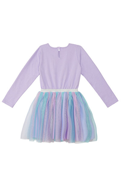 Denokids Χνουδωτό φόρεμα για κορίτσι με τούλι ουράνιο τόξο