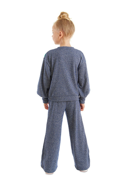 MSHB&G Shiny Sequined Cat Patterned Girl's Knitwear Tracksuit Set