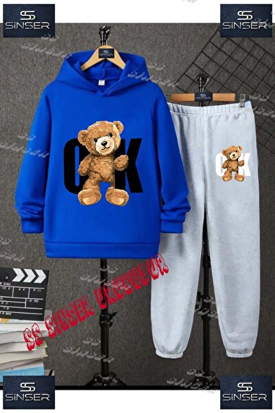 SS SİNSER Παιδικό Unisex Σετ Φόρμας με Κουκούλα "AYICIK OK BLACK" με Ειδική Σ...