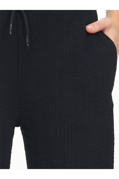 Denokids Κοριτσίστικο μαύρο Basic φούτερ με φαρδύ πόδι