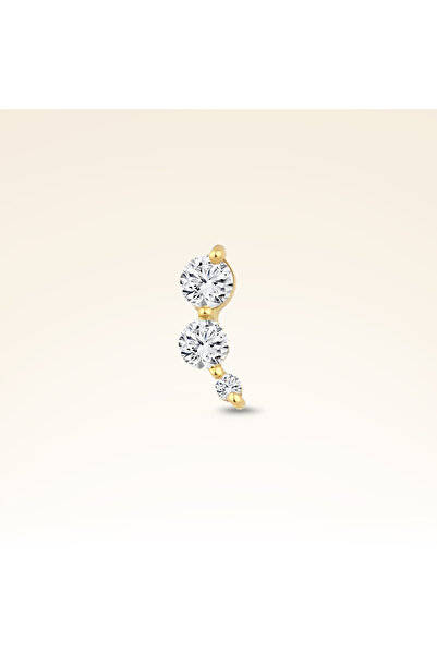 Pare Pırlanta 0,15 Karat Pırlanta Üç Taşlı Helix Piercing