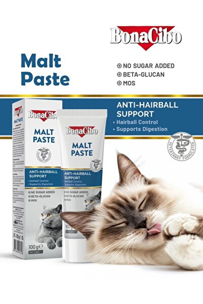 BonaCibo Yetişkin Kediler İçin Tüy Yumağı Oluşumunu Önleyici Malt Macun (100 ml)