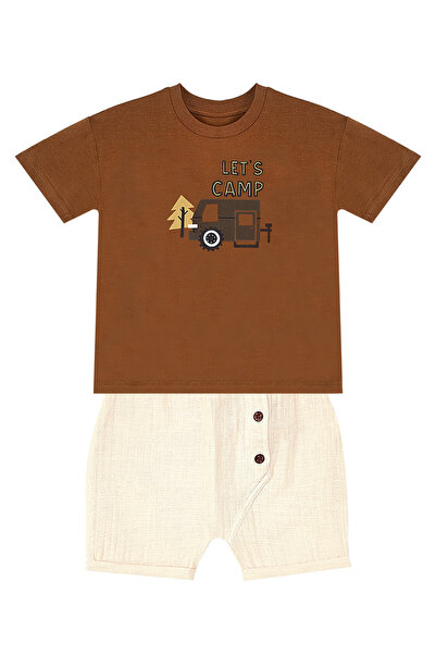 Denokids Summer Muslin Shorts and T-shirt Set with Camping Car for Baby Boy and Child