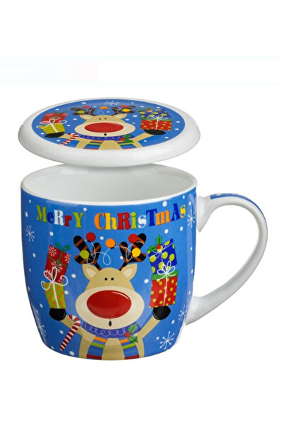 NBPRINT Set Cana de Craciun cu Capac & Lingura Ren cu Cadouri 340ml - 3 piese