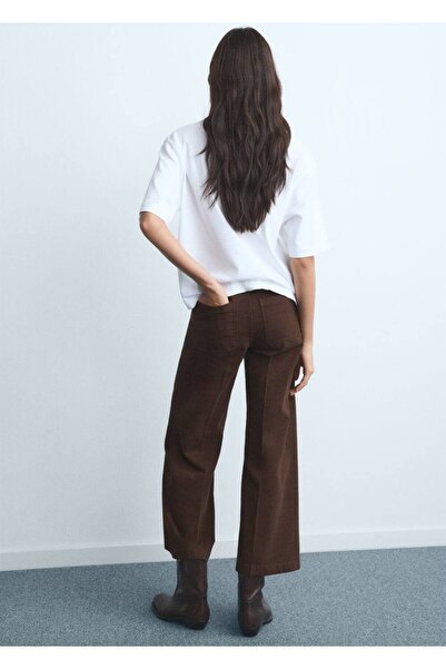 MANGO Woman Düğmeli wideleg jean