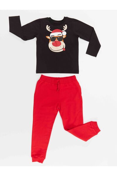 Denokids New Year's Deer Boy's T-shirt Pants Set