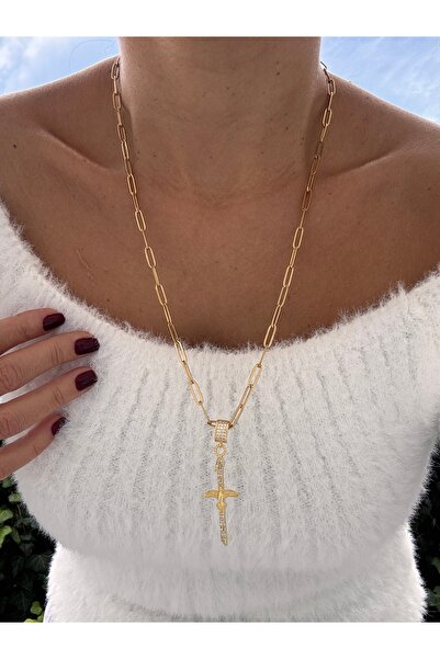 HERCY 316 L Paslanmaz Çelik Anka Kuşu Kılıç Kolye | Zirkon Taşlı Charm Çelik ...