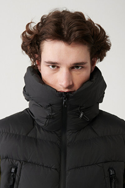 Avva Ανδρικό γιλέκο μαύρης χήνας, αδιάβροχο και αντιανεμικό με κουκούλα A32y6504