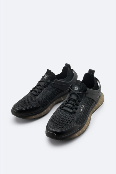 Avva Men's Black Flexible Sole Sneaker A32y8002