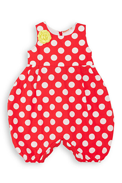 Denokids Red and White Polka Dot Girl's Balloon Jumpsuit