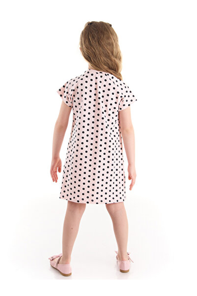 Denokids Pink Polka Dot White Cat Summer Dress - Girl