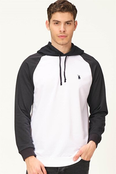 Dewberry V4005 Men's Sweatshirt-White-Dark Blue