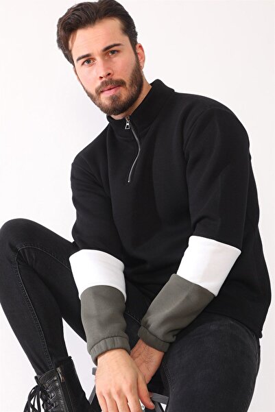 Dewberry 1041 ERKEK SWEATSHIRT-SİYAH