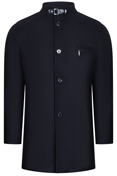 Dewberry PLT8367 ERKEK PALTO-AÇIK DÜZ SİYAH