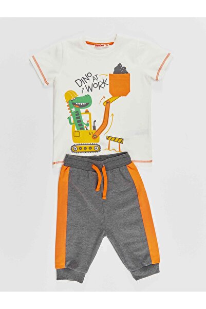 Denokids Dino At Work Boy's T-shirt Capri Set
