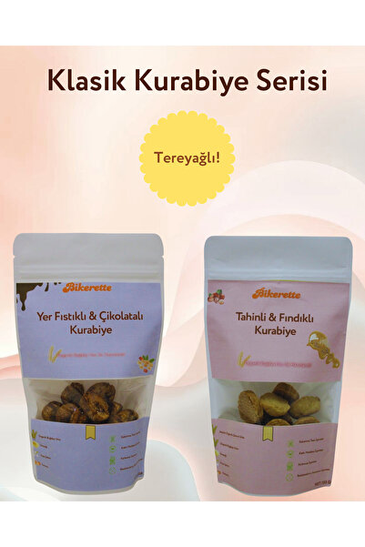 Bikerette Food Klasik Kurabiye Serisi (Tahin & Fındıklı - Yer Fıstıklı & Çiko...