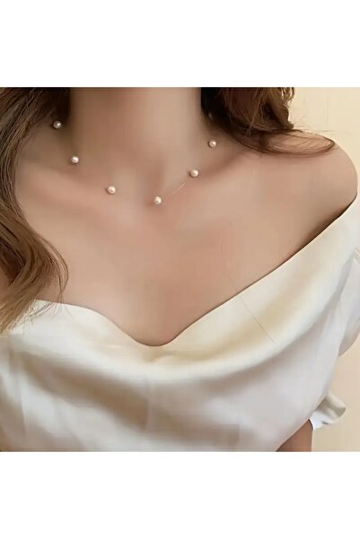 MYSTERY TAKI AKSESUAR قلادة جوست 8 ملم من اللؤلؤ الفاخر