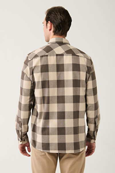 Avva Мъжка кафява фланелена риза Lumberjack A32Y2105