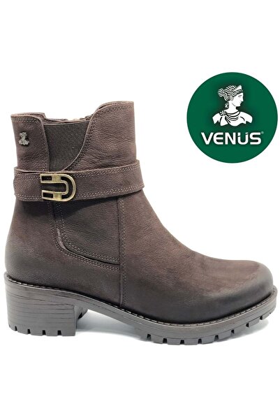 Venüs Dpoons Genuine Leather Non-Slip Sole Orthopedic Women's Boots Brown