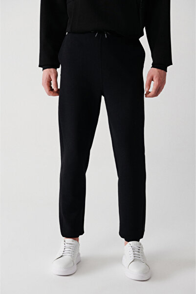 Avva Ανδρικό παντελόνι φούτερ με στάμπα από ύφασμα Interlock A32y3457