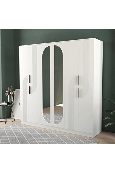 Teen & Bright EKİN 6 KAPAKLI EKO BAZALI GARDIROP - MDF KAPAK