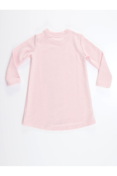 Denokids Giraffe Cool ροζ χειμωνιάτικο μακρυμάνικο φόρεμα για κορίτσια