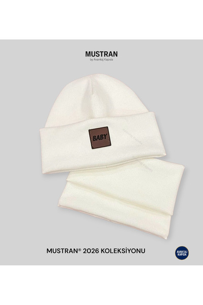 Mustran Set de guler pentru bebeluși din bumbac cu nervuri, iarnă, moale, cadou pentru băieți și fete, 0-18 luni