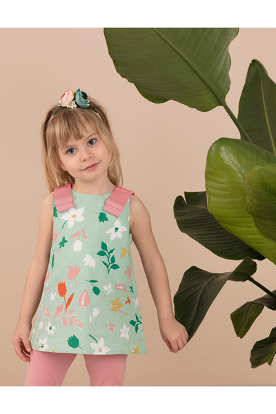 Ollie&Olla Flower Patterned Girl's Poplin Blouse