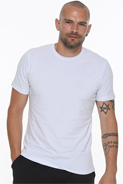 Dewberry T8569 Circular Neck Men's T-Shirt-White