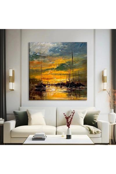 VOGLOO Limanın Altın Saati Kanvas Tablo