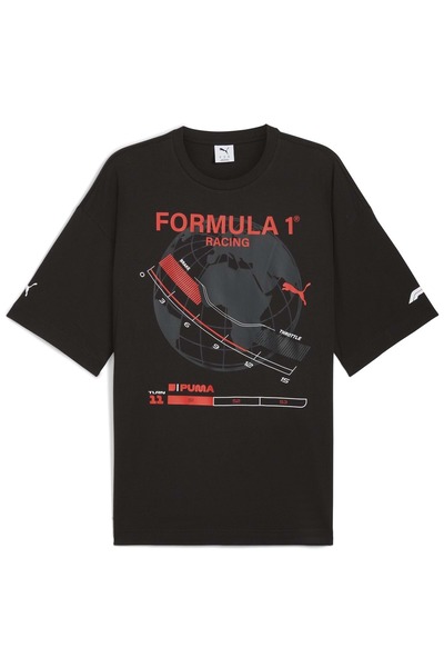 Puma 632655 F1 Graphic Tee - Χαλαρό μπλουζάκι Ανδρικό μπλουζάκι ΜΑΥΡΟ