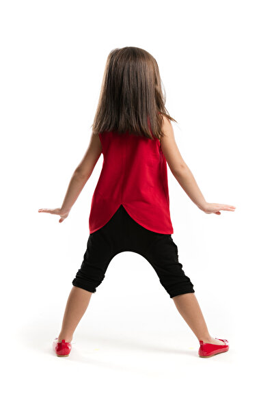 Denokids Red Ladybug Striped Girls' Summer T-Shirt Capri Shorts Set