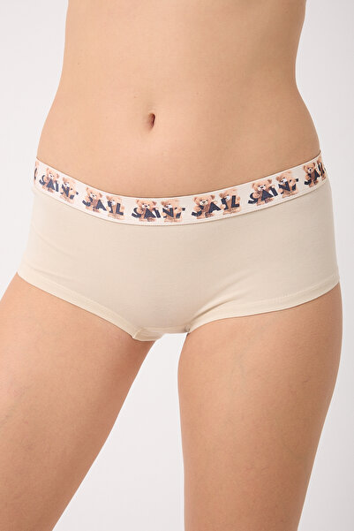 Saint Sail Pamuklu Likralı Esnek Kumaşlı Baskılı Couple Boyshort 3'lü Set Kadın Külot