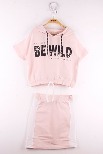 Toontoy Costum pentru fete BE WILD cu imprimeu cu glugă cu fustă