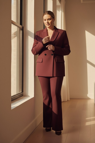 Hanezza Çift Düğmeli Blazer Ceket | Plus Size